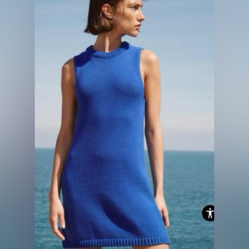 Zara Knit Blue Dress Size S